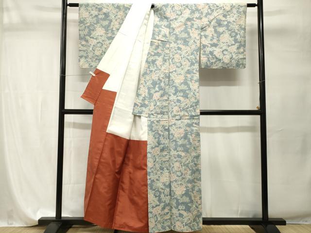 平和屋着物■上質な紬 枝花鳥文 正絹 逸品 CABI7795ev