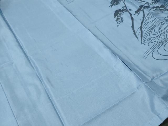 平和屋着物■男性 長襦袢 無双仕立て 富士山 樹林立波文 金彩 洗える着物 CABI7798ev