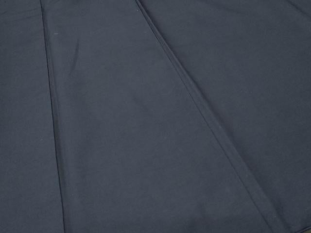 平和屋着物■上質な色無地 紬地 鉄紺色 正絹 逸品 CABI7821ev