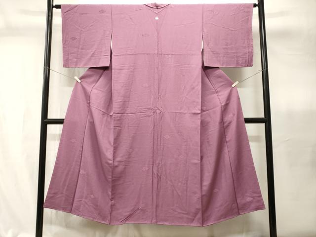 平和屋着物■上質な色無地 花菱地紋 京紫色 正絹 逸品 CABI7822ev