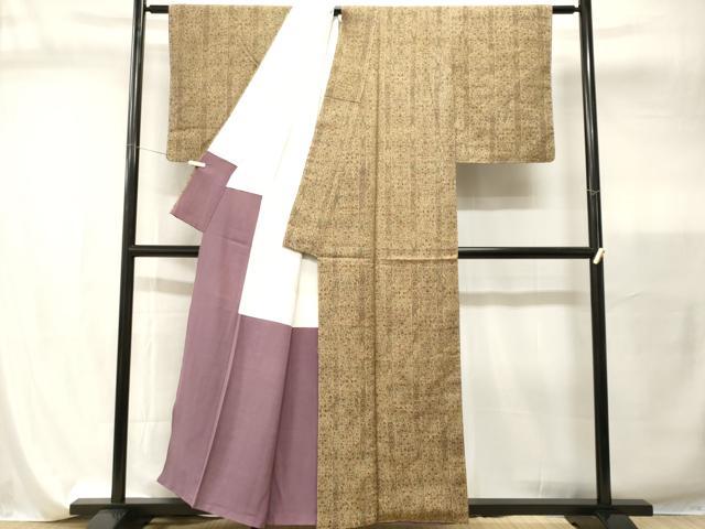 平和屋着物■上質な紬 幾何学花間道 正絹 逸品 CABI7832ev