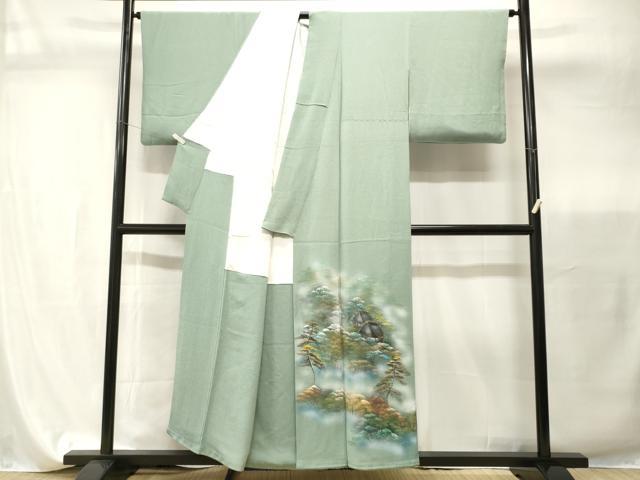 平和屋着物■豪華色留袖 樹林風景文 暈し染め 金彩 鬼しぼ縮緬 正絹 逸品 CABI7845ev