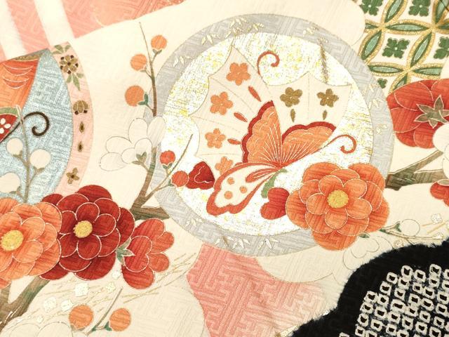 平和屋着物■豪華振袖 絞り 飛鶴松竹梅 花蝶丸文 暈し染め 金彩 正絹 逸品 CABI7854ev