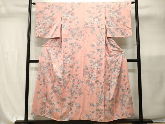 平和屋着物■上質な小紋 地紋起こし 吉祥枝花文 正絹 逸品 CABI7855ev