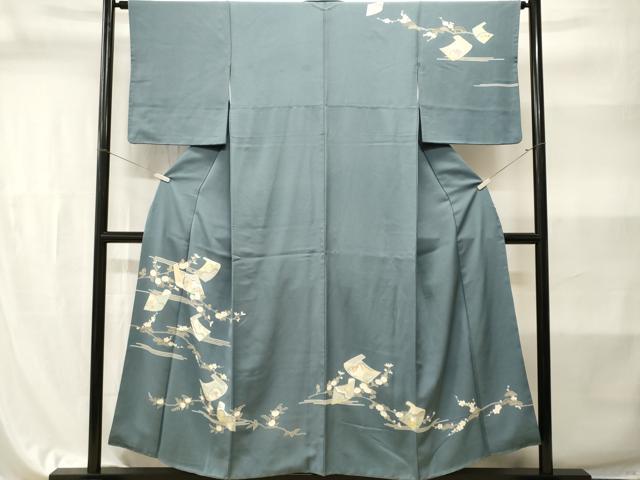平和屋着物■訪問着 枝梅松短冊花蝶文 正絹 逸品 CABI7869ev