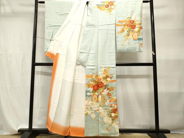 平和屋着物■訪問着 駒刺繍 エ霞花車文 金彩 正絹 逸品 CABI7873ev