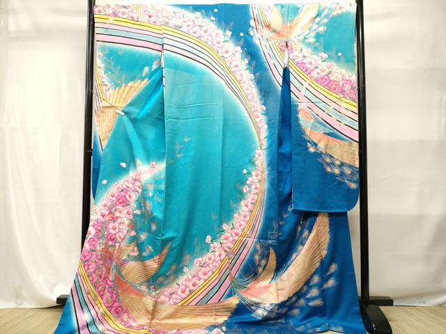 平和屋着物■豪華振袖 駒刺繍 草花文 暈し染め 金彩 正絹 逸品 CABI7887ev