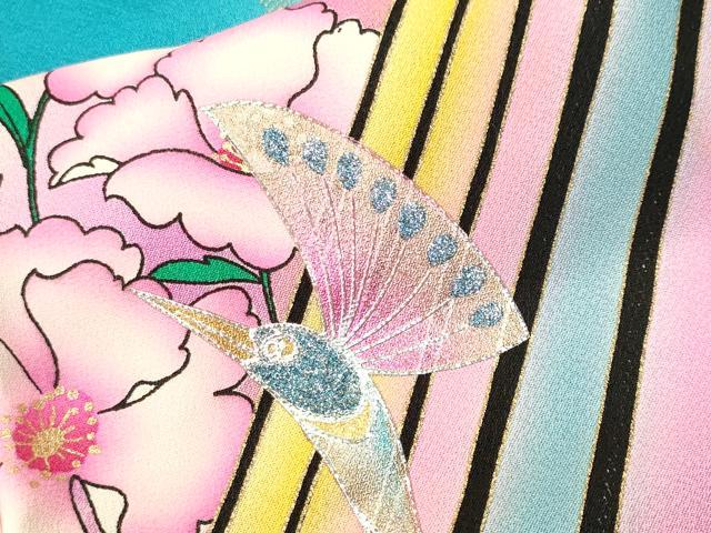 平和屋着物■豪華振袖 駒刺繍 草花文 暈し染め 金彩 正絹 逸品 CABI7887ev
