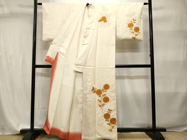 平和屋着物■訪問着 枝菊文 金銀彩 大丸扱い 正絹 逸品 CABI7890ev