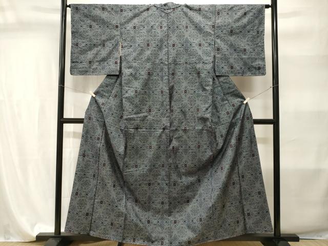 平和屋着物■本場大島紬 7マルキ 菱幾何学文 正絹 逸品 CABI7893ev
