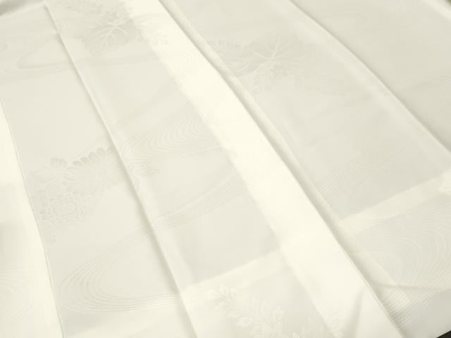 平和屋着物■長襦袢 袷 流水桐菊地紋 白色 洗える着物 CABI7904ev