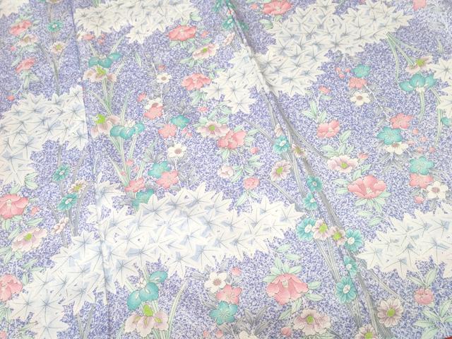 平和屋着物■小紋 楓草花文 洗える着物 CABI7906ev