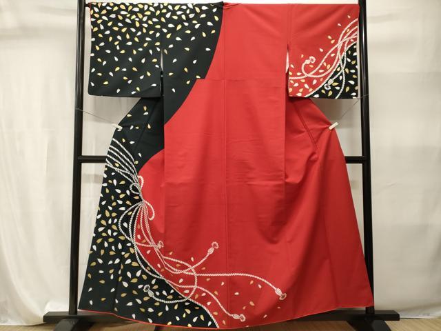 平和屋着物■訪問着 結び紐舞桜文 金彩 洗える着物 CABI7907ev