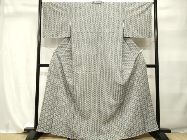 平和屋着物■小紋 麻の葉文様 洗える着物 CABI7914ev
