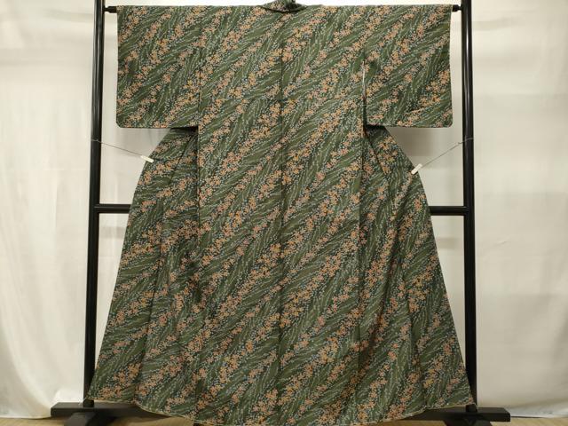 平和屋着物■小紋 枝梅文 暈し染め 洗える着物 CABI7919ev
