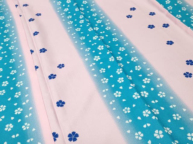 平和屋着物■小紋 舞桜間道 暈し染め 胴抜き仕立て 洗える着物 CABI7921ev