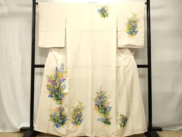 平和屋着物■訪問着 草花文 暈し染め 正絹 逸品 CABI7931ev