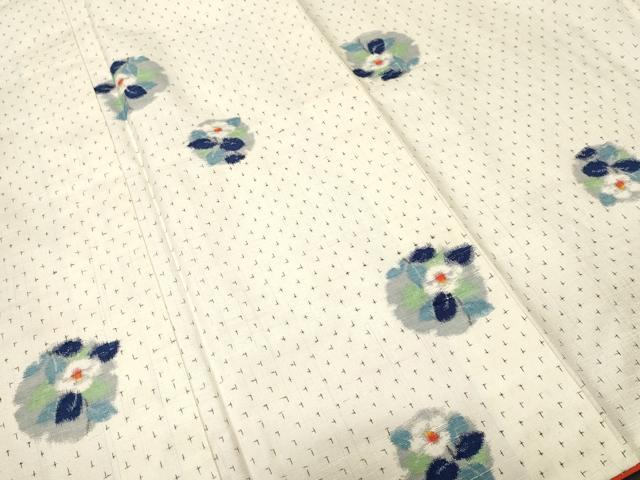平和屋着物■上質な紬 雪輪椿文 正絹 逸品 CABI7934ev