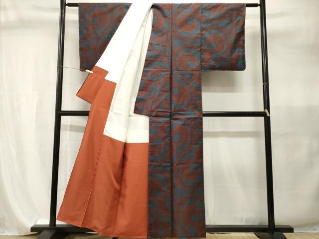 平和屋着物■本場大島紬 7マルキ 唐草文 正絹 逸品 CABI7935ev