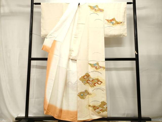 平和屋着物■訪問着 芝草七宝花文 金彩 正絹 逸品 CABI7942ev