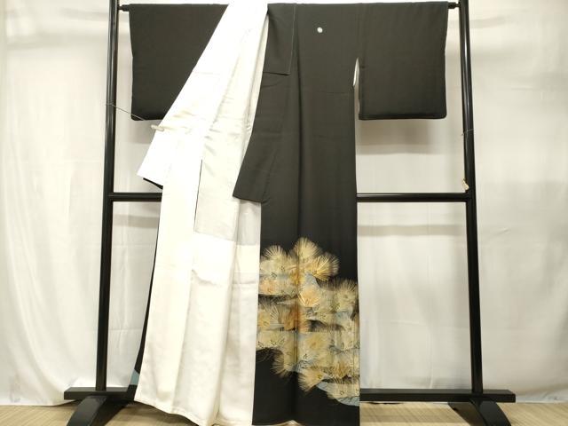 平和屋着物■豪華黒留袖 駒刺繍 市松松葉文 金彩 さが美扱い 正絹 逸品 CABI7943ev