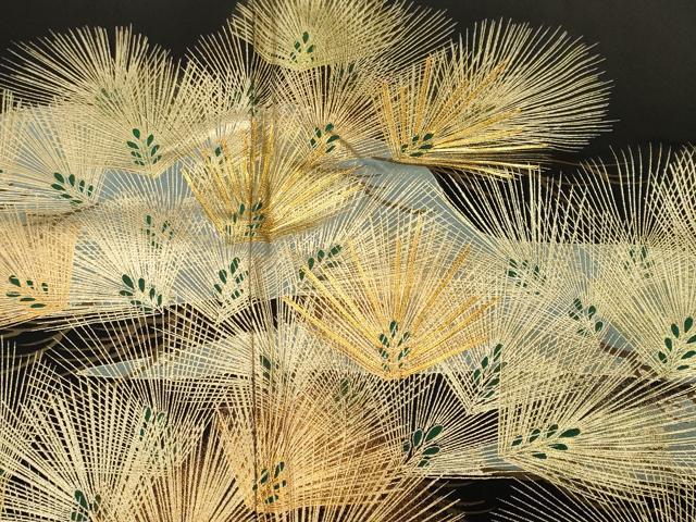 平和屋着物■豪華黒留袖 駒刺繍 市松松葉文 金彩 さが美扱い 正絹 逸品 CABI7943ev