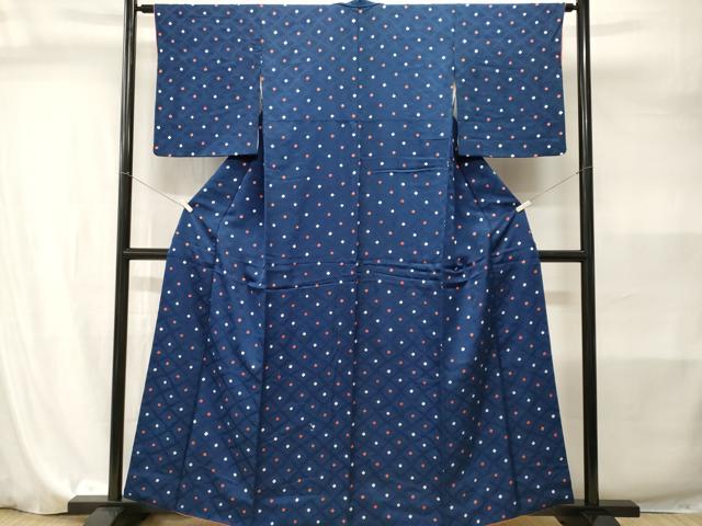 平和屋着物■上質な小紋 絞り 菱鹿の子文 正絹 逸品 CABI7957ev