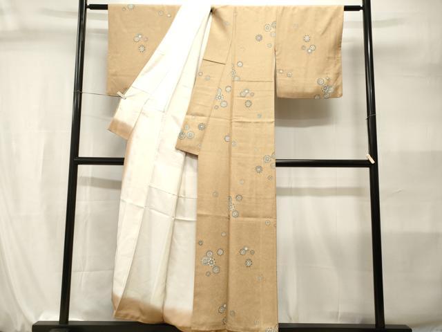 平和屋着物■上質な小紋 幾何学花文 正絹 逸品 CABI7960ev