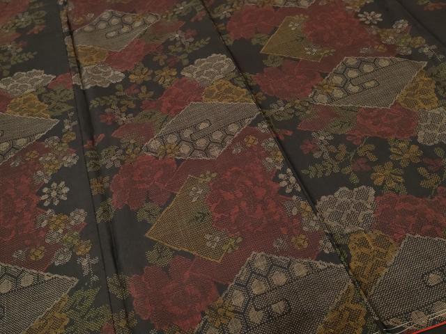 平和屋着物■本場大島紬 7マルキ 菱亀甲花文 正絹 逸品 CABI7963ev