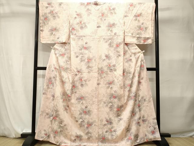 平和屋着物■上質な小紋 絞り 木の実枝葉文 暈し染め 正絹 逸品 CABI7966ev