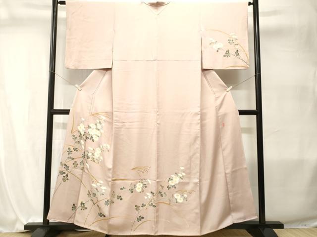 平和屋着物■本加賀友禅作家 南克治 訪問着 芒 枝菊文 正絹 逸品 CABI7975ev
