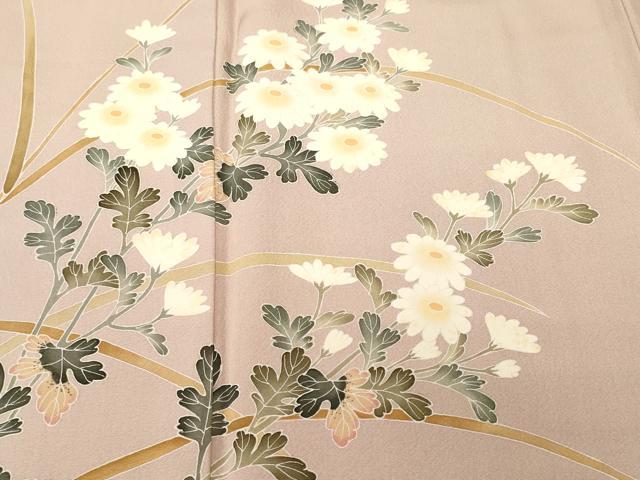 平和屋着物■本加賀友禅作家 南克治 訪問着 芒 枝菊文 正絹 逸品 CABI7975ev