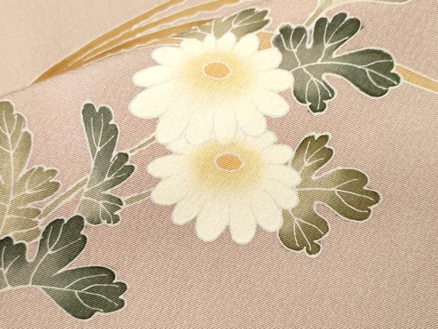 平和屋着物■本加賀友禅作家 南克治 訪問着 芒 枝菊文 正絹 逸品 CABI7975ev