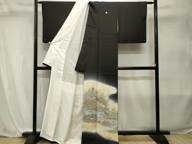 平和屋着物■豪華黒留袖 寿光織 修学院離宮 暈し染め 金糸 さが美扱い 正絹 逸品 CABI7977ev
