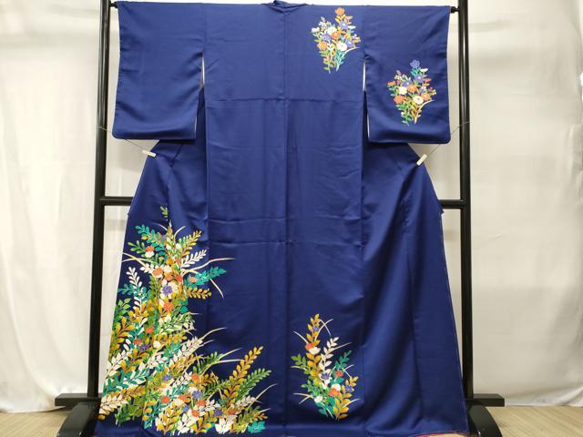 平和屋着物■訪問着 刺繍 草花文 金彩 正絹 逸品 CABI7982ev