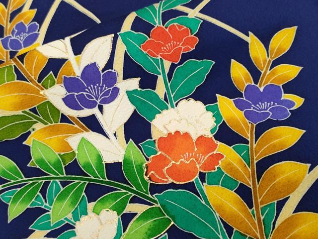 平和屋着物■訪問着 刺繍 草花文 金彩 正絹 逸品 CABI7982ev