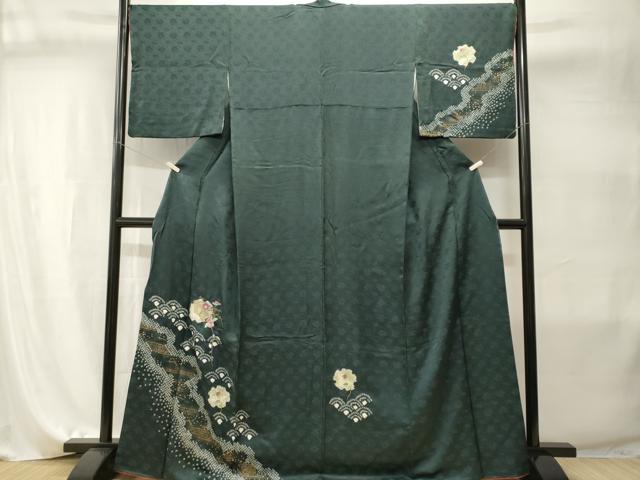平和屋着物■訪問着 刺繍 絞り 雪輪枝花文 金彩 さが美扱い 正絹 逸品 CABI7986ev