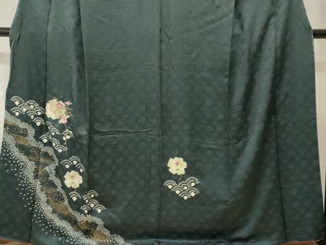 平和屋着物■訪問着 刺繍 絞り 雪輪枝花文 金彩 さが美扱い 正絹 逸品 CABI7986ev
