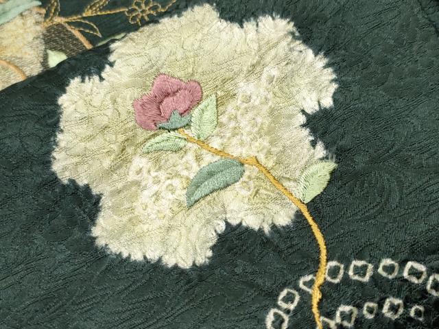 平和屋着物■訪問着 刺繍 絞り 雪輪枝花文 金彩 さが美扱い 正絹 逸品 CABI7986ev