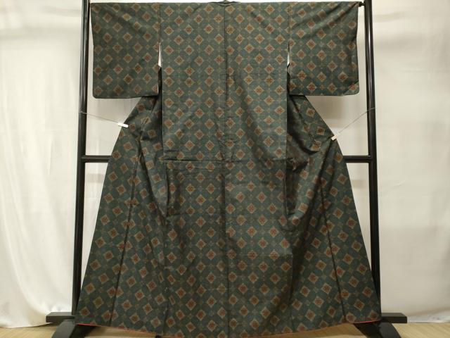平和屋着物■本場大島紬 花菱文 正絹 逸品 CABI7989ev