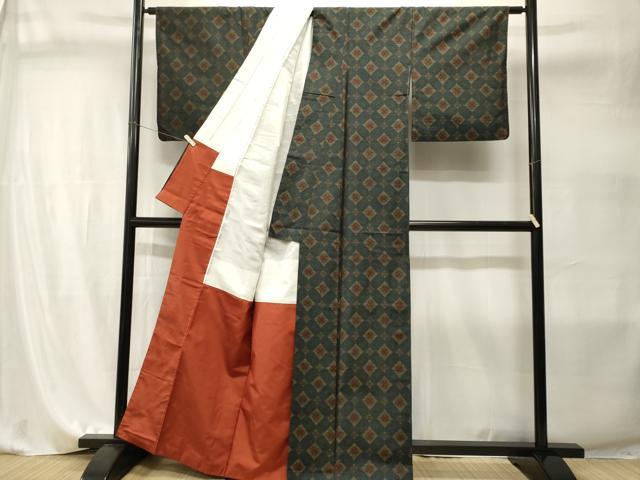 平和屋着物■本場大島紬 花菱文 正絹 逸品 CABI7989ev