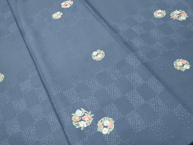 平和屋着物■小紋 市松花丸文 洗える着物 CABI8006ev