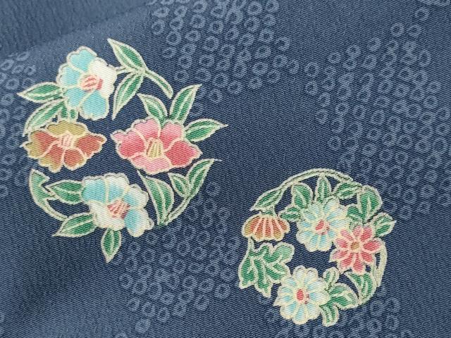 平和屋着物■小紋 市松花丸文 洗える着物 CABI8006ev
