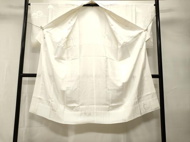 平和屋着物■長襦袢 袷 芝草雪輪花地紋 白色 さが美扱い 正絹 逸品 CABI8012ev