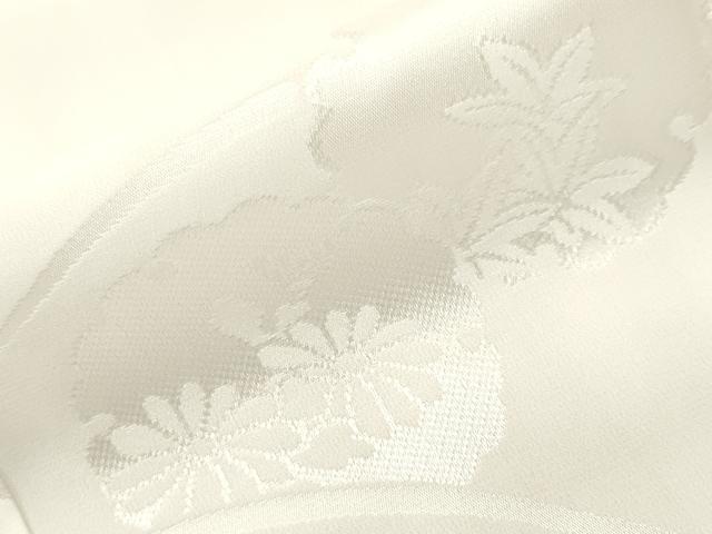 平和屋着物■長襦袢 袷 芝草雪輪花地紋 白色 さが美扱い 正絹 逸品 CABI8012ev