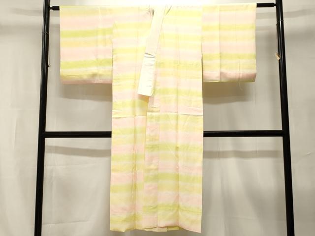 平和屋着物■長襦袢 袷 青海波地紋 横段文 暈し染め 正絹 逸品 CABI8020ev