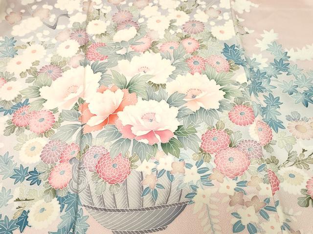 平和屋着物■訪問着 花籠文 暈し染め 正絹 逸品 CABI8033ev