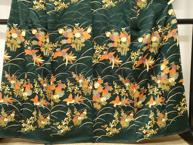 平和屋着物■訪問着 芝草鳳凰草花文 金彩 正絹 逸品 CABI8038ev