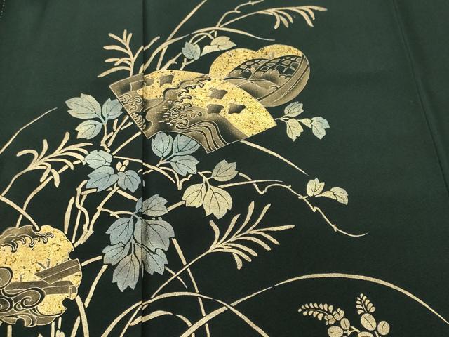 平和屋着物■訪問着 刺繍 破れ色紙地紙花文 金彩 正絹 逸品 CABI8055ev