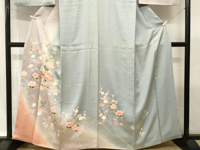 平和屋着物■訪問着 枝花文 花車文 暈し染め 正絹 逸品 CABI8060ev